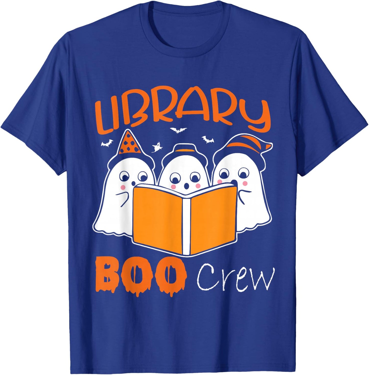 Library Boo Crew School Librarian Halloween Library Book T-Shirt - T-Shirt | Royal