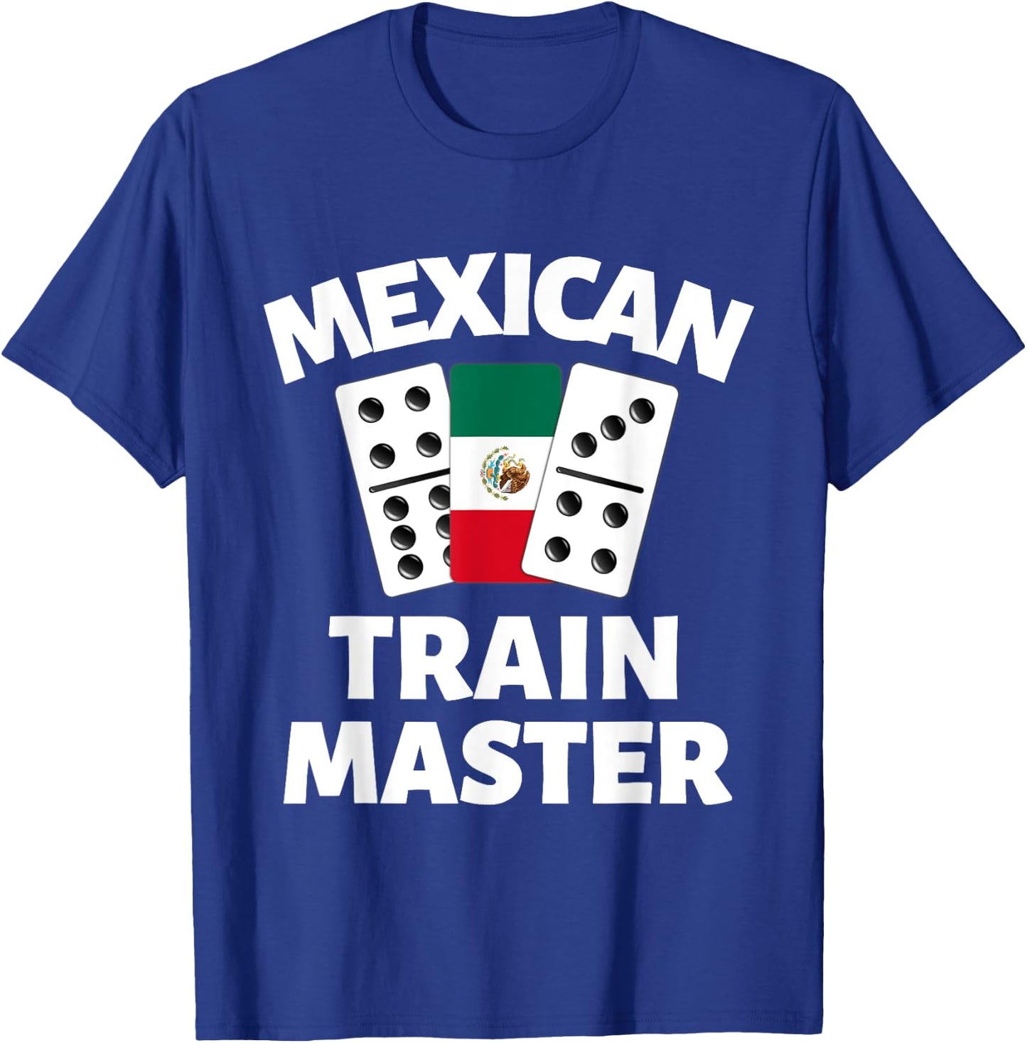 Dominoes Mexico Flag Dominoe Game Mexican Train Master T-Shirt - T-Shirt | Royal
