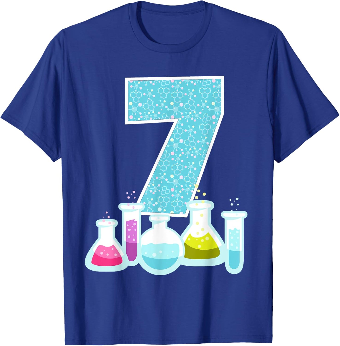 7th Birthday Science Theme Party Science Experiments Science T-Shirt - T-Shirt | Royal