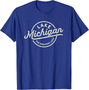The Great Lakes Shirt- Lake Michigan, Lake Life theme T-Shirt - T-Shirt | Royal