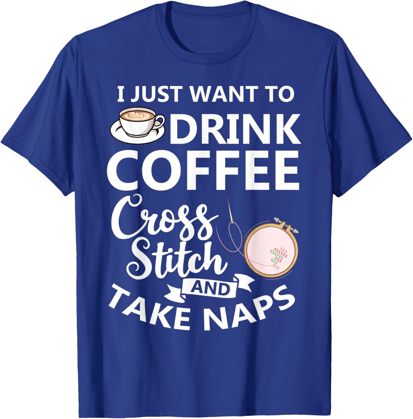 Cross Stitch Counted Pattern Beginner Alphabet Needle T-Shirt - T-Shirt | Royal