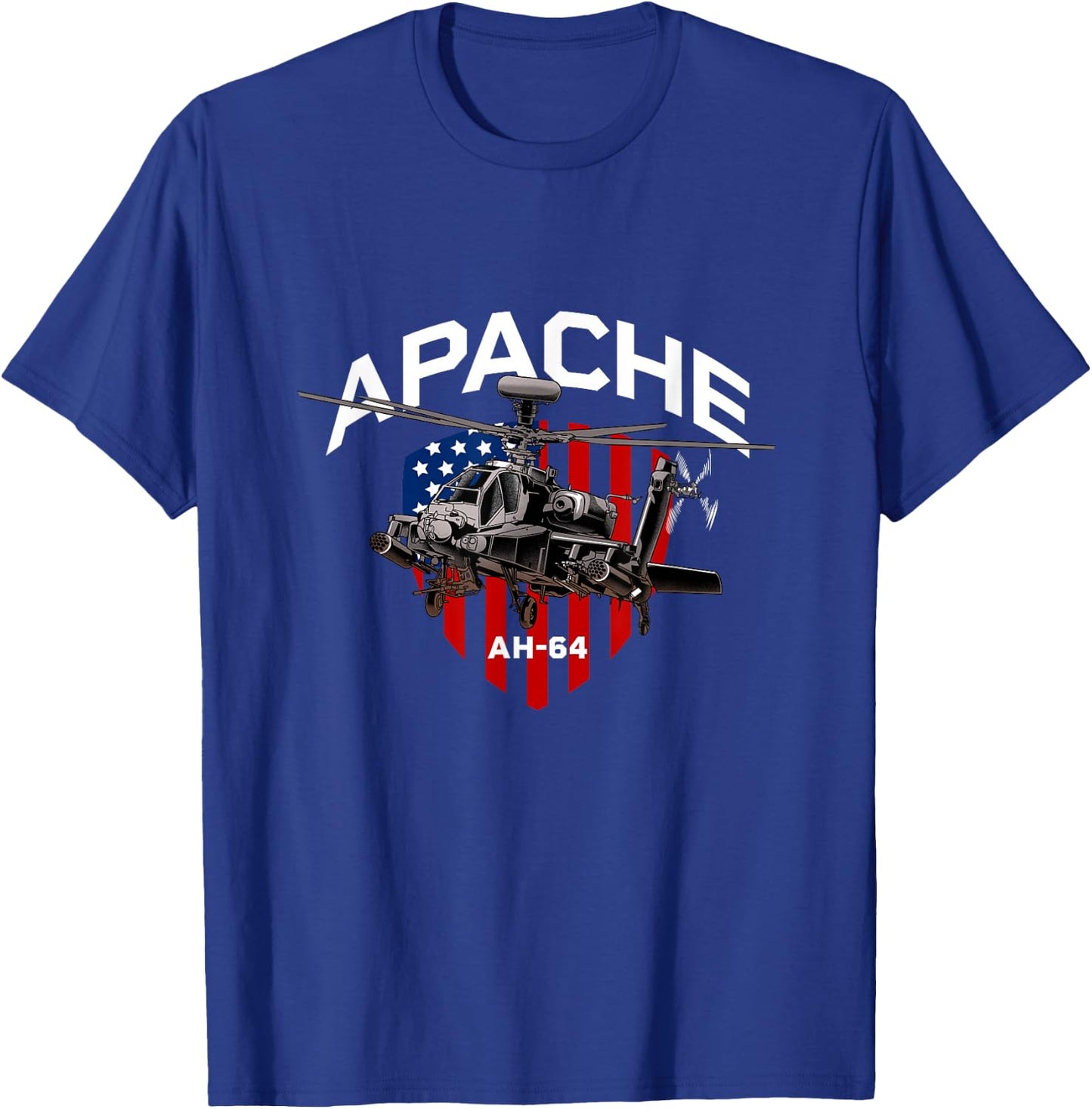 Military Helicopter - Apache Gunship T-Shirt - T-Shirt | Royal