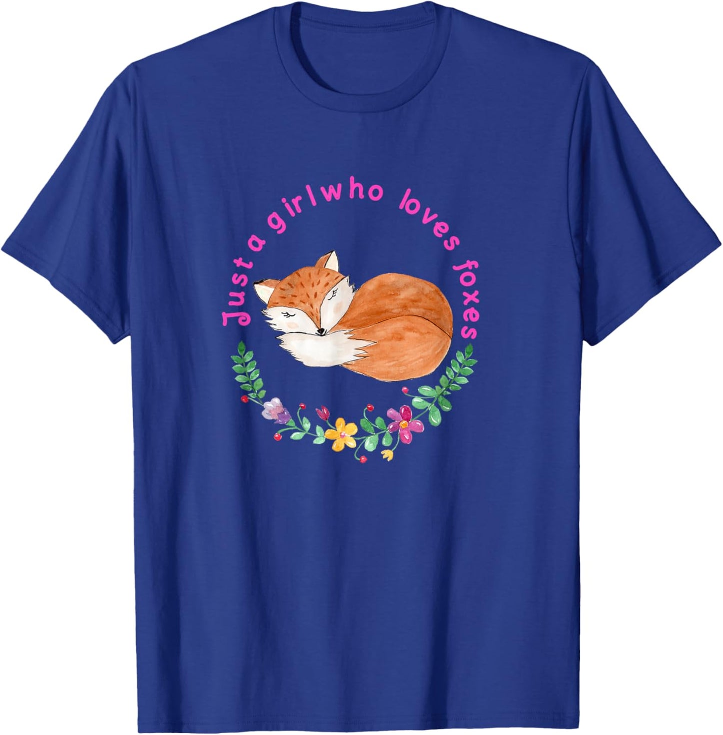 Just a Girl Who Loves Foxes Cute Shirt T-Shirt - T-Shirt | Royal