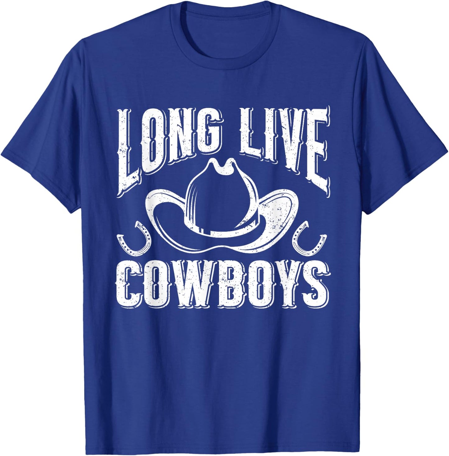 Country Western Howdy Cowgirl Long Live Cowboy Rodeo T-Shirt - T-Shirt | Royal