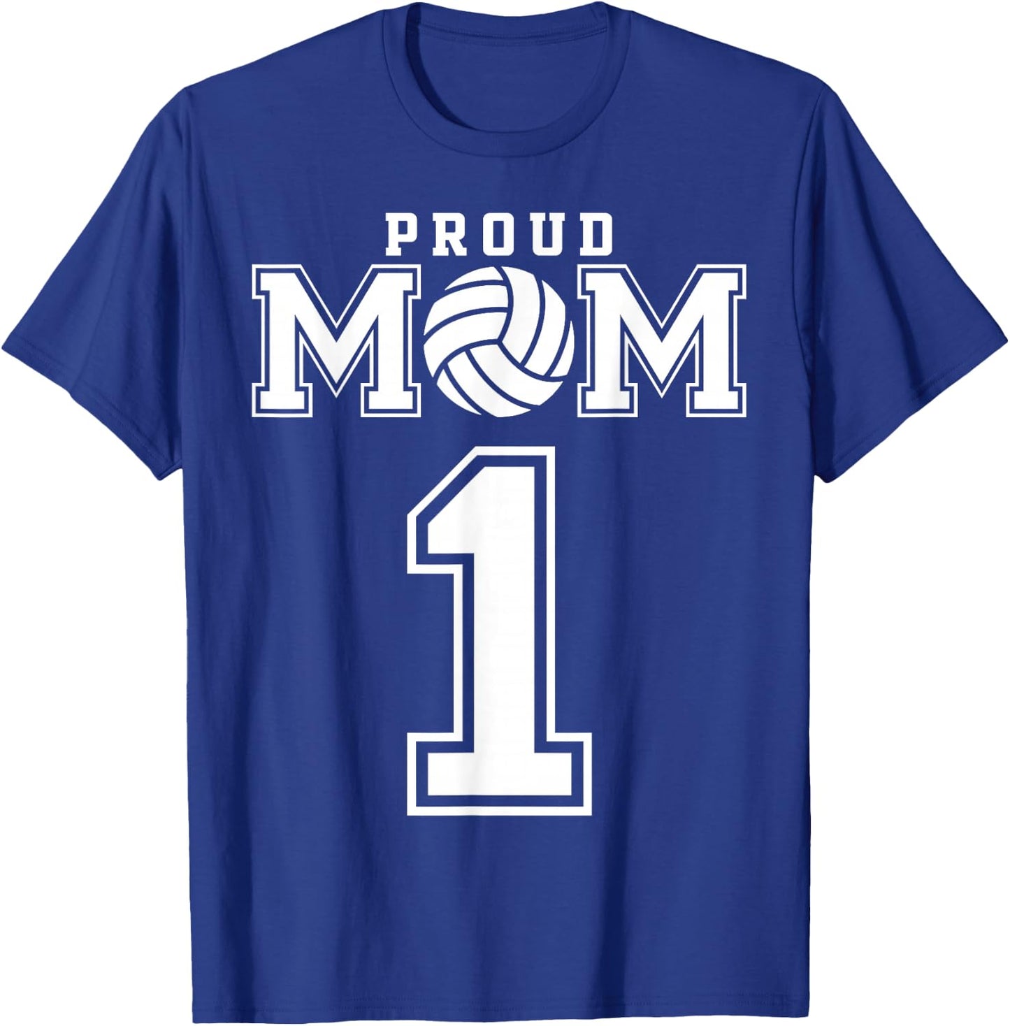 Custom Proud Volleyball Mom Number 1 Personalized Women T-Shirt - T-Shirt | Royal