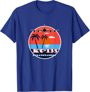 KC-135 Stratotanker Vintage Tropical Sunset Air Refueling T-Shirt - T-Shirt | Royal