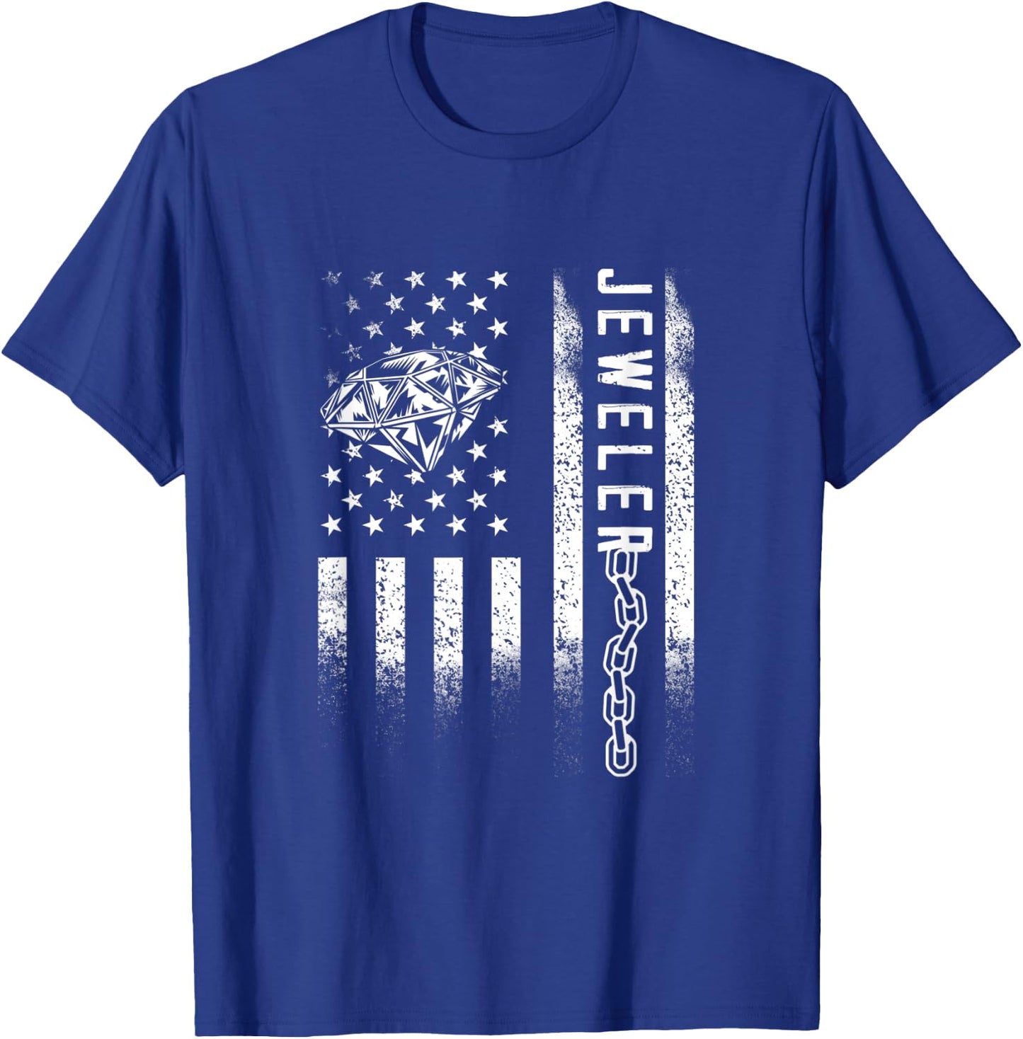 Jeweler Diamond USA American Flag Jewel Jewellery Goldsmith Men T-Shirt - T-Shirt | Royal