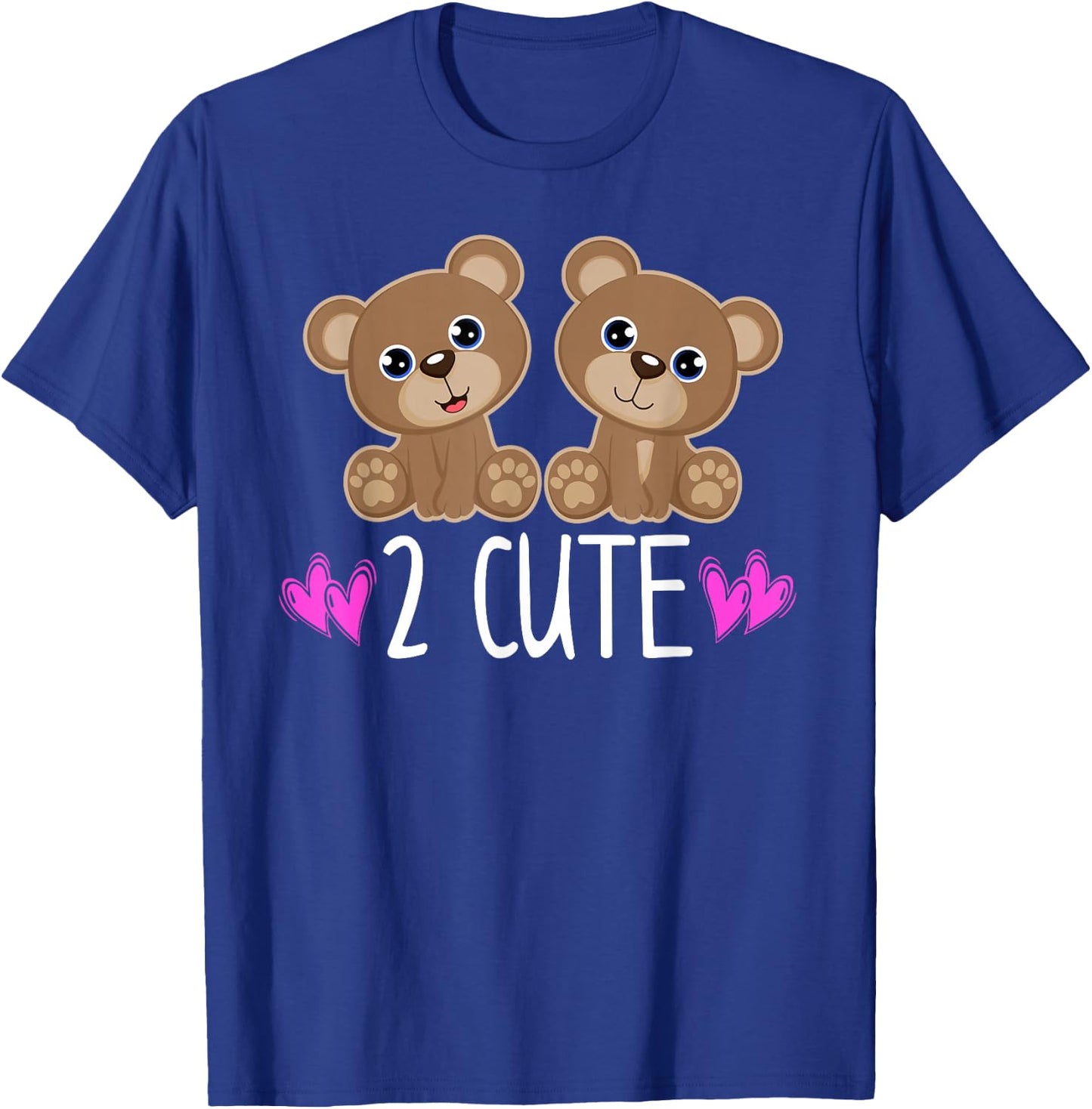 2 CUTE Kawaii Twin Teddy Bears Love Plush Toy Stuffed Animal T-Shirt - T-Shirt | Royal