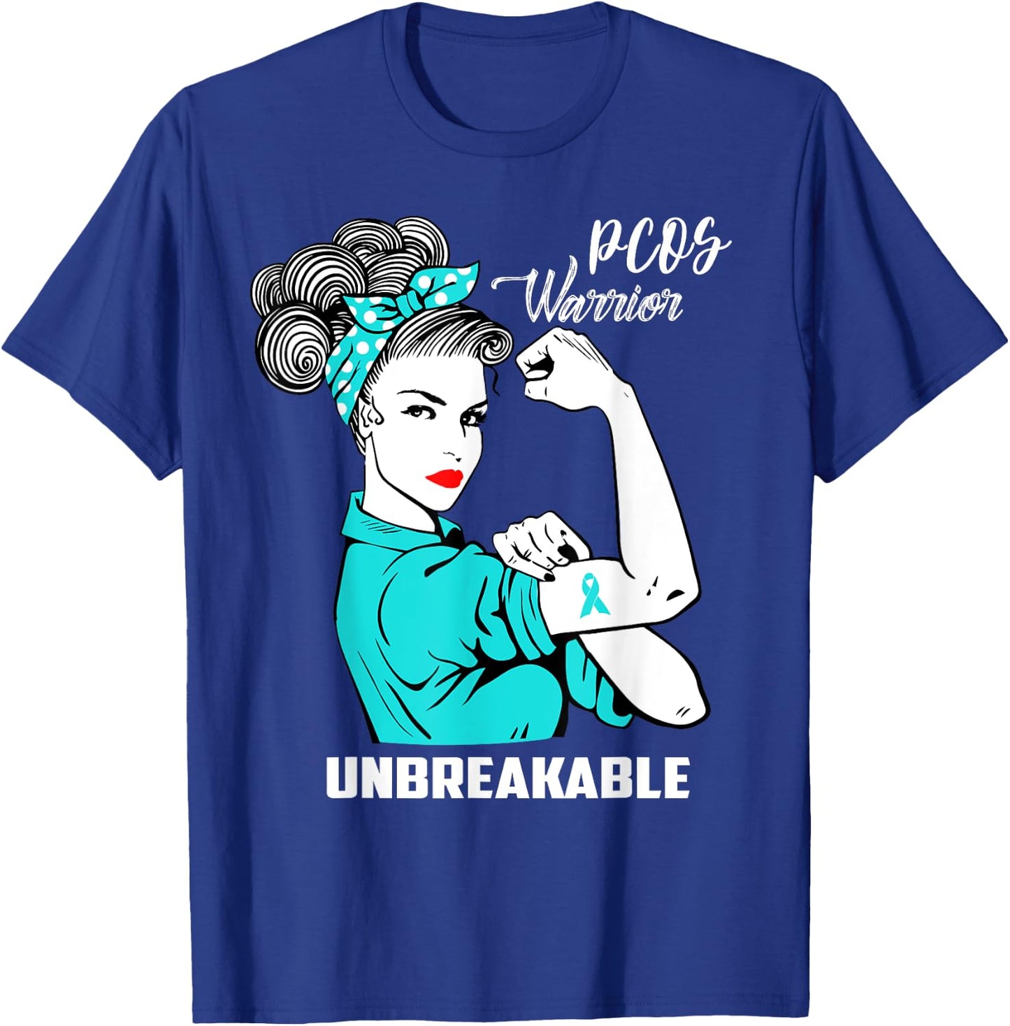 PCOS Warrior Unbreakable PCOS Awareness Gift Shirt T-Shirt - T-Shirt | Royal
