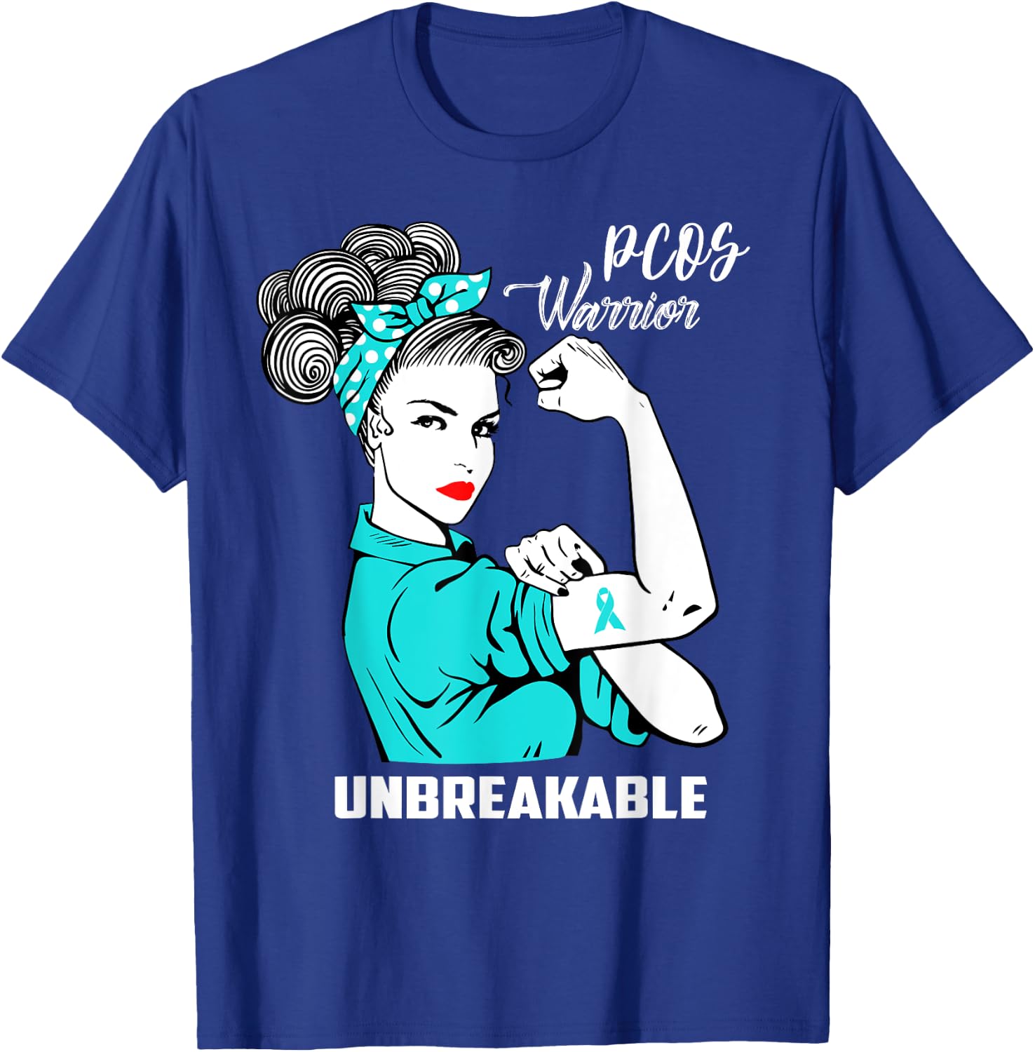 PCOS Warrior Unbreakable PCOS Awareness Gift Shirt T-Shirt - T-Shirt | Royal