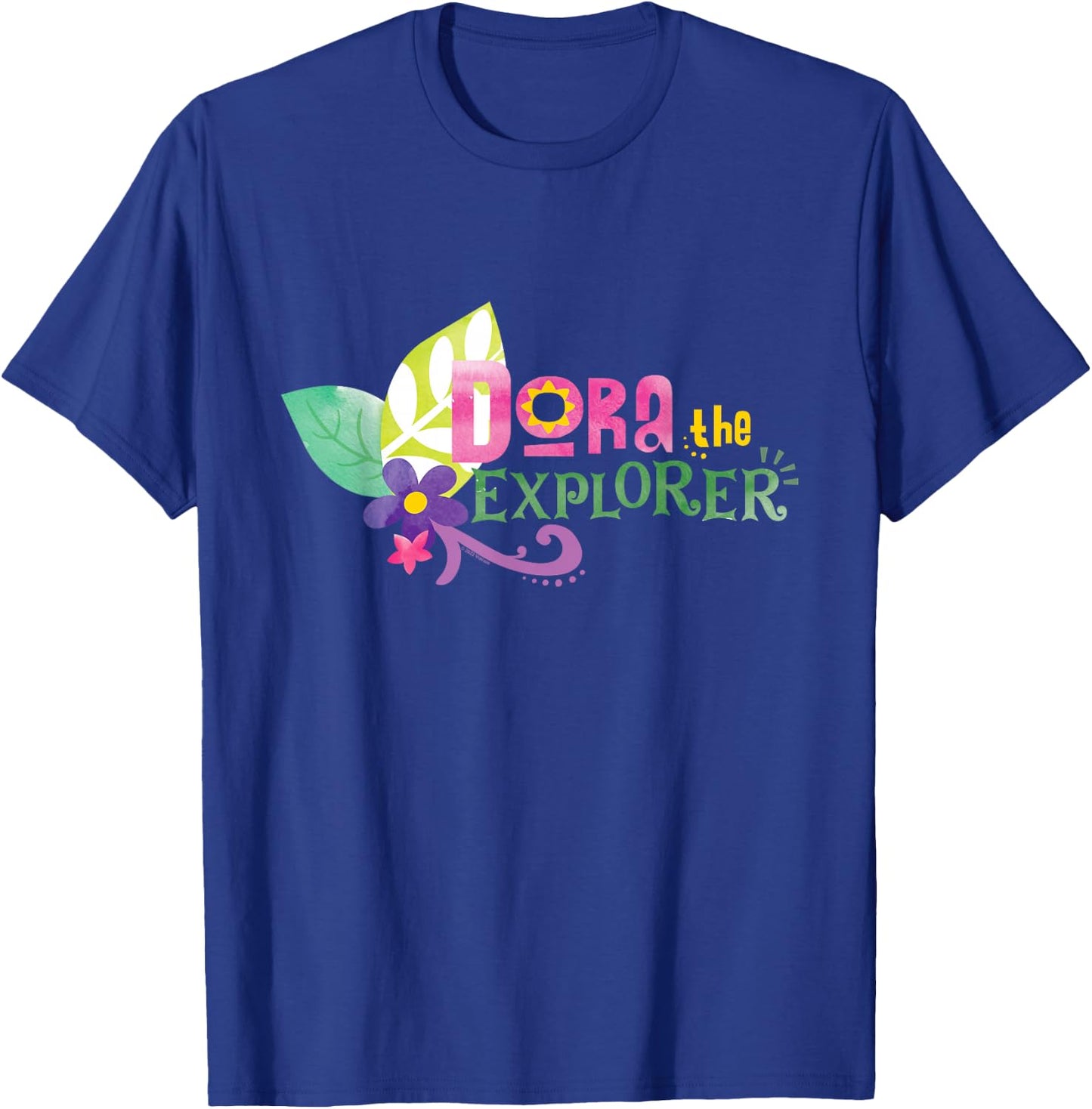 Dora the Explorer Floral Lettering T-Shirt - T-Shirt | Royal