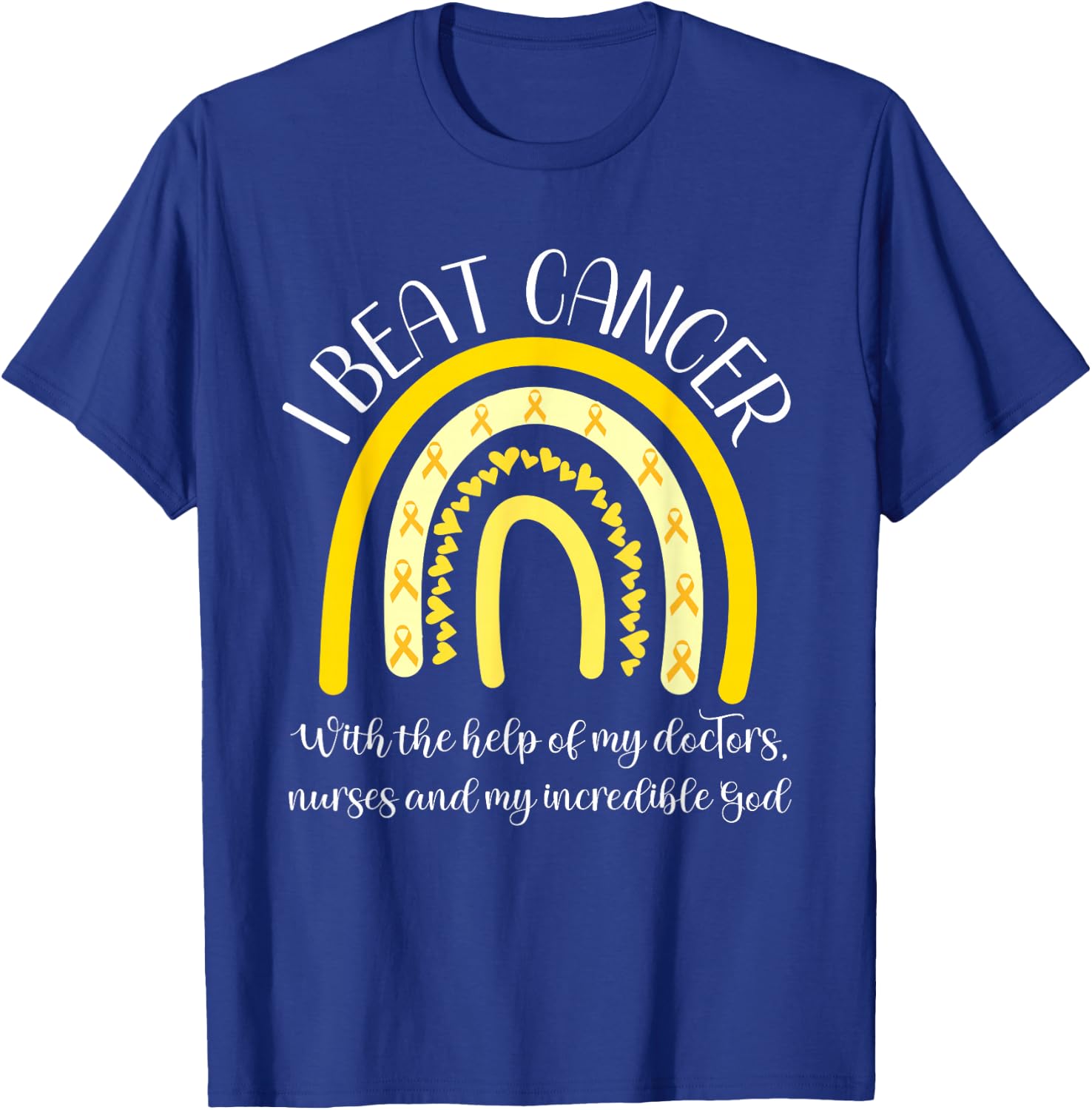 Childhood Cancer Survivor End Chemo I Beat Cancer Sarcoma T-Shirt - T-Shirt | Royal