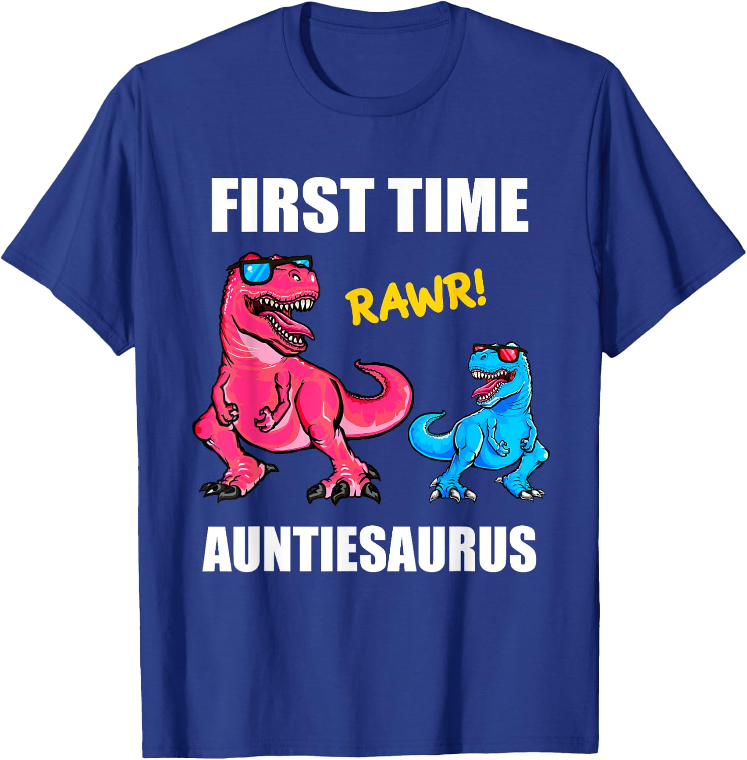 First Time Aunt 2022 Shirt Dinosaur Promoted To Aunt 2022 T-Shirt - T-Shirt | Royal