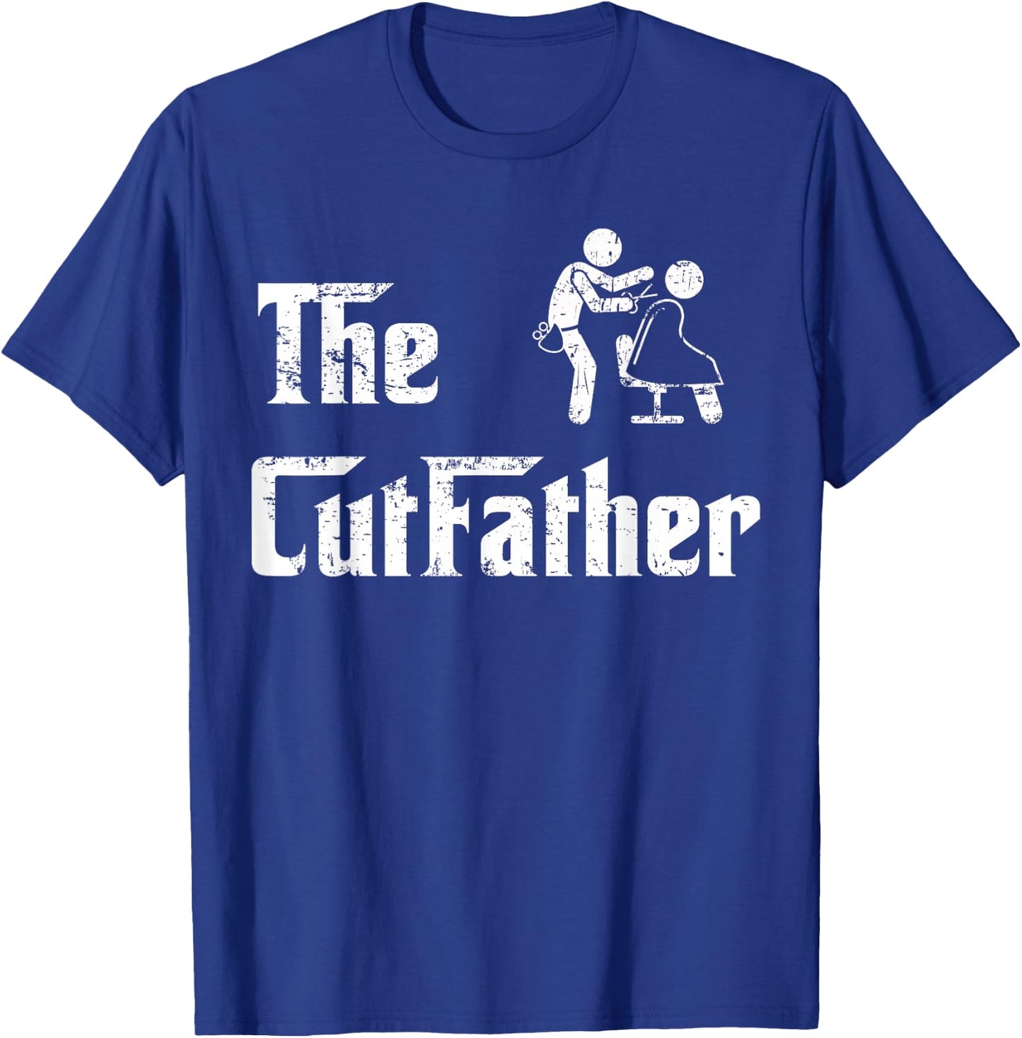 Vintage The Cutfather Fun Barber Hairstylist Dad Fathers Day T-Shirt - T-Shirt | Royal