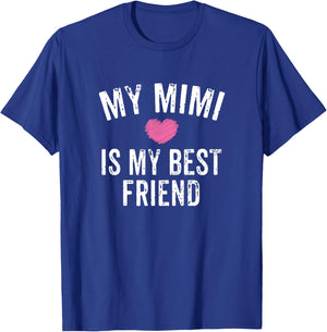 Kids My Mimi is My Best Friend Pink Heart Granddaughter T-Shirt - T-Shirt | Royal