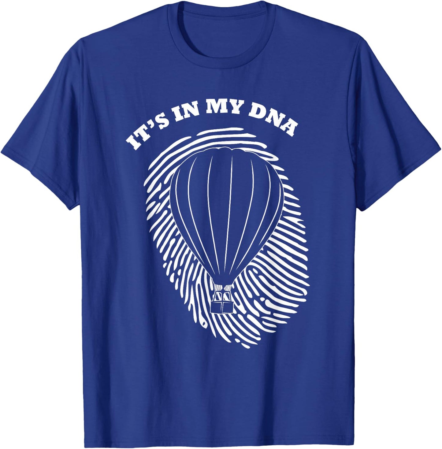It's in My DNA Hot Air Balloon Pilot Fingerprint Fans Retro T-Shirt - T-Shirt | Royal