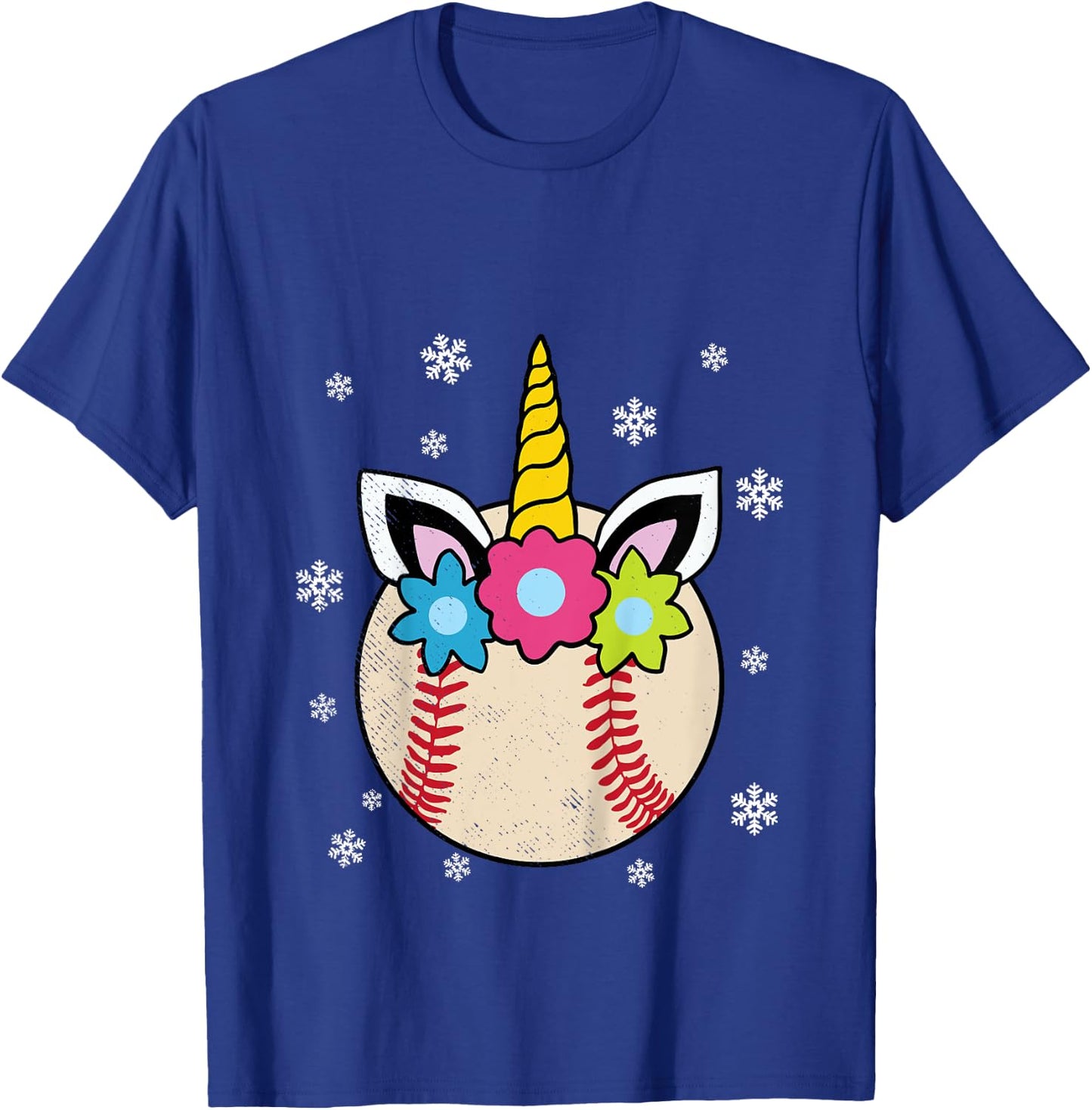 Unicorn Baseball Cute Sports Player Fan Girls Kids T-Shirt - T-Shirt | Royal