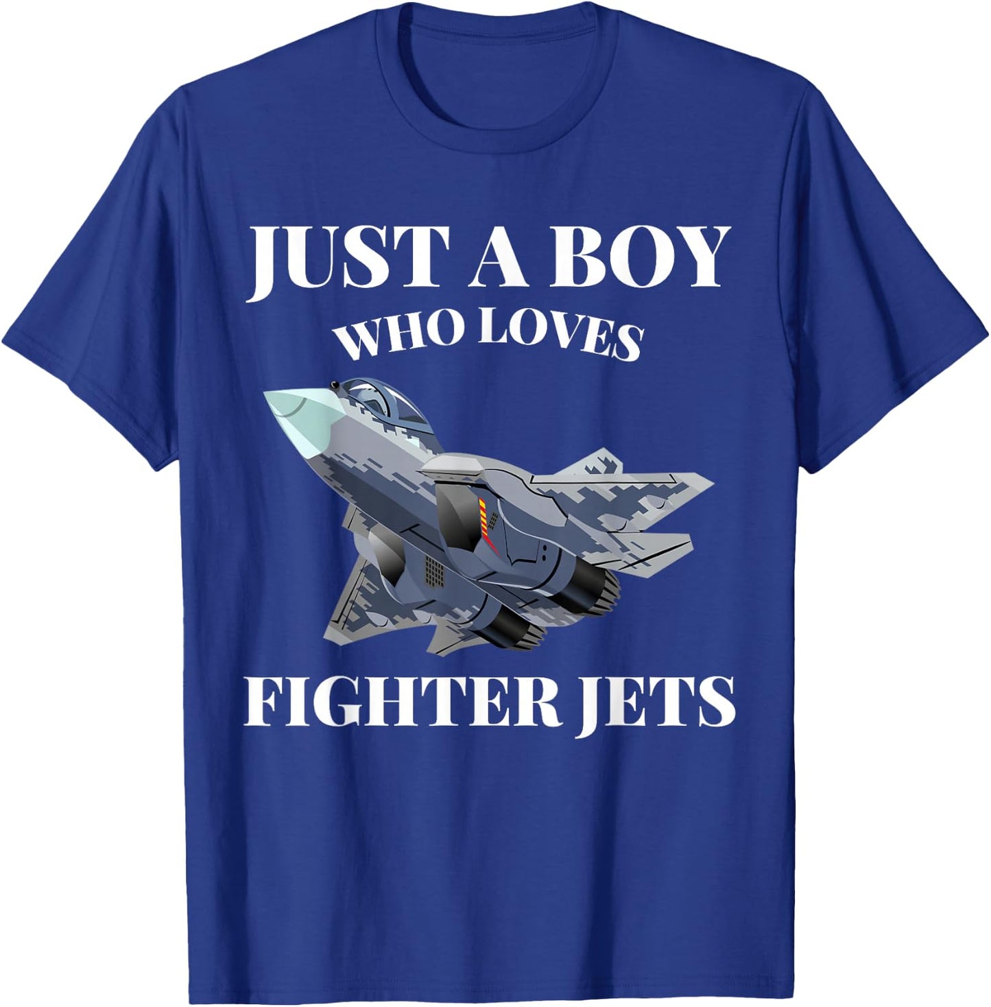 Just a Boy who loves Fighter Jets Airplane Airplane Aviation T-Shirt - T-Shirt | Royal