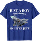 Just a Boy who loves Fighter Jets Airplane Airplane Aviation T-Shirt - T-Shirt | Royal