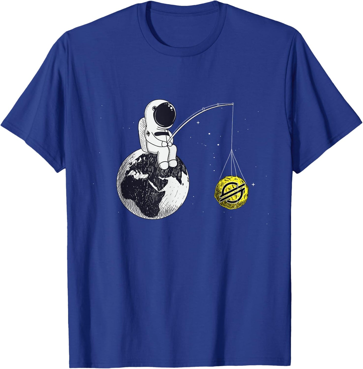 Cryptocurrency Talk - Stellar Lumens To The Moon Space Man T-Shirt - T-Shirt | Royal