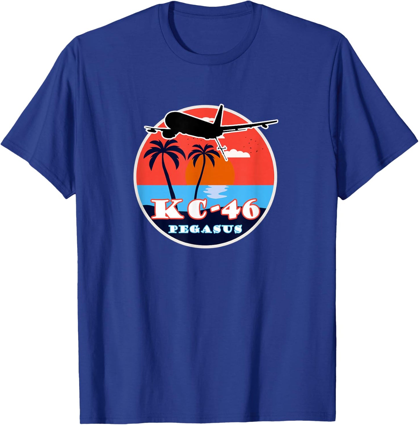 KC-46 Pegasus Vintage Tropical Sunset Air Refueling T-Shirt - T-Shirt | Royal