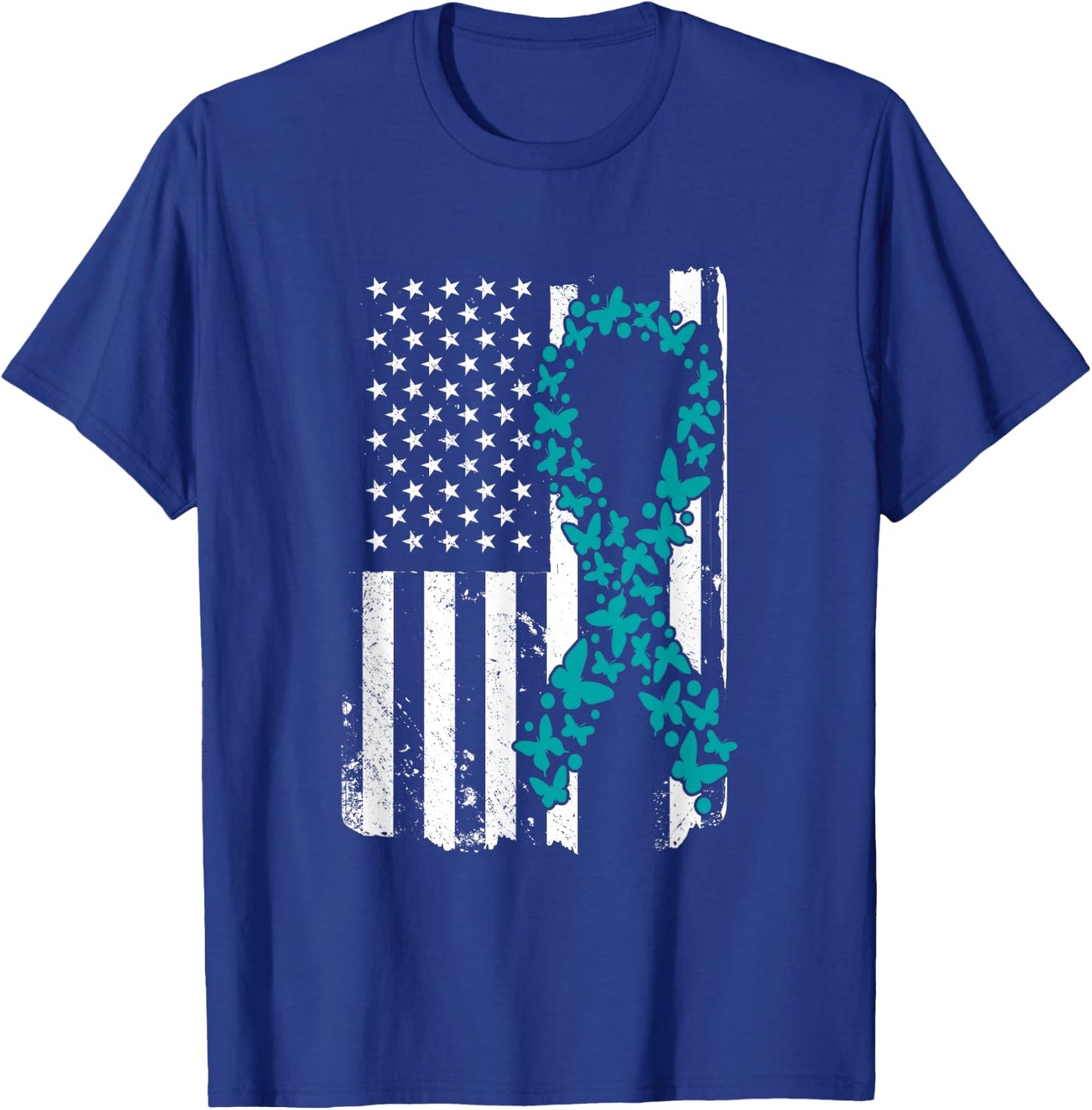 Ovarian Cancer Ribbon Awareness Mother's Day T-Shirt - T-Shirt | Royal