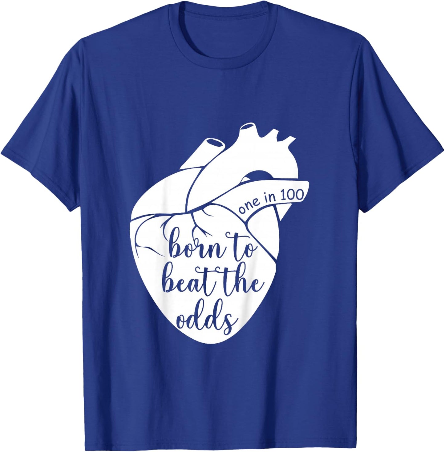 Kids Born to That Beat The Odds CHD Awareness Heart Warrior T-Shirt - T-Shirt | Royal