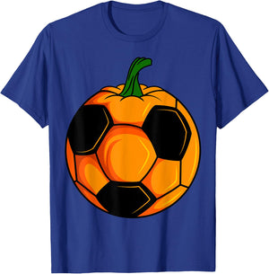 Halloween Pumpkin Soccer Ball Player Ball Team Sport T-Shirt - T-Shirt | Royal