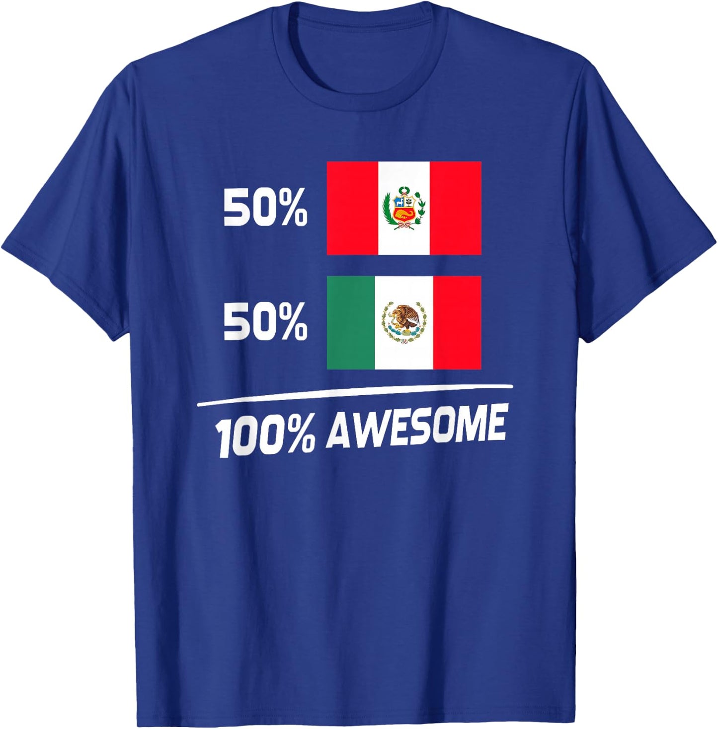 Peruvian Mexican Flag Peru Mexico T-Shirt - T-Shirt | Royal