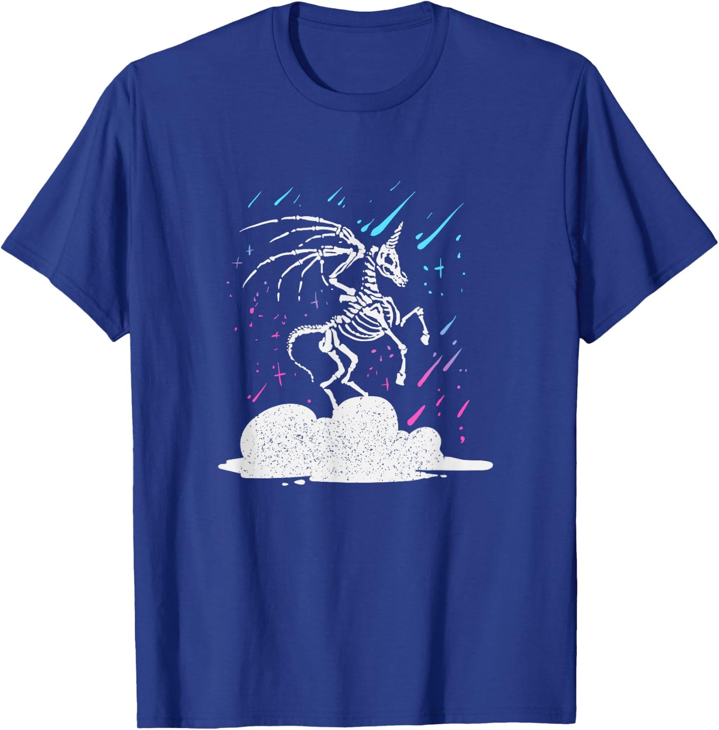 Dead Unicorn Skeleton Rainbow Artwork T-Shirt - T-Shirt | Royal