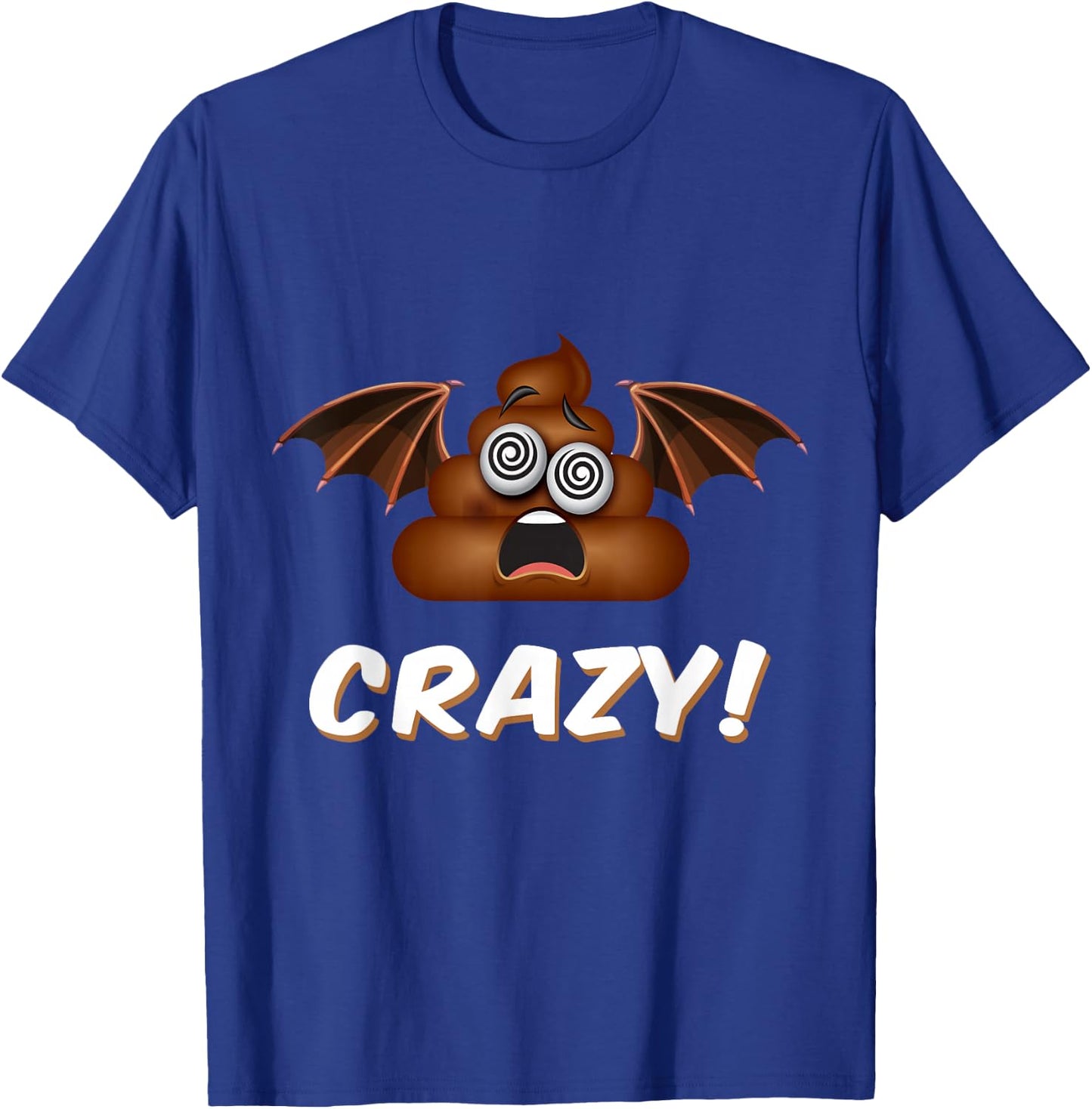 Funny Halloween Bat Shit Crazy Poop Emoticon T-Shirt - T-Shirt | Royal