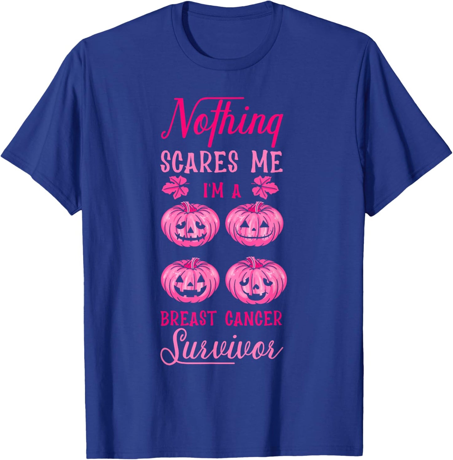 Breast Cancer Halloween Party Survivor Pink Pumpkin T-Shirt - T-Shirt | Royal