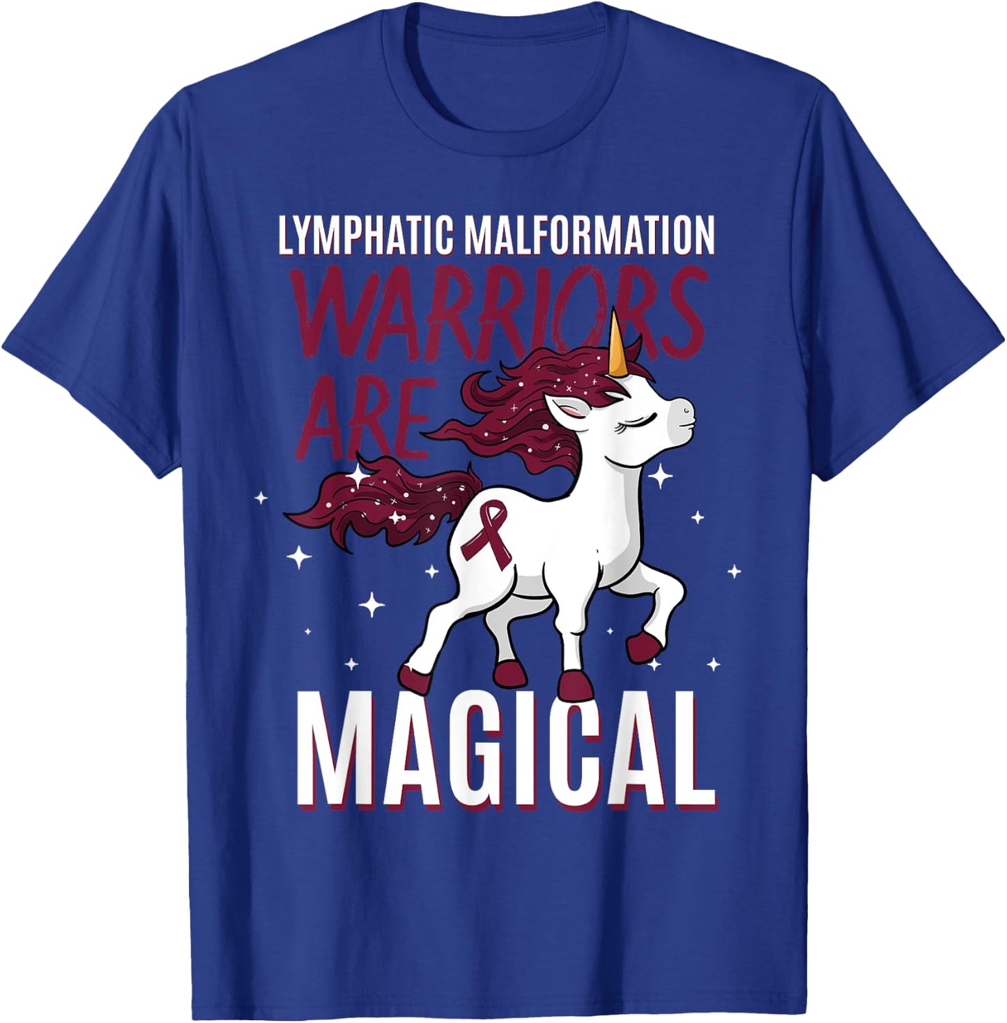 Lymphatic Malformation Awareness Unicorn Lover Lymphangioma T-Shirt - T-Shirt | Royal