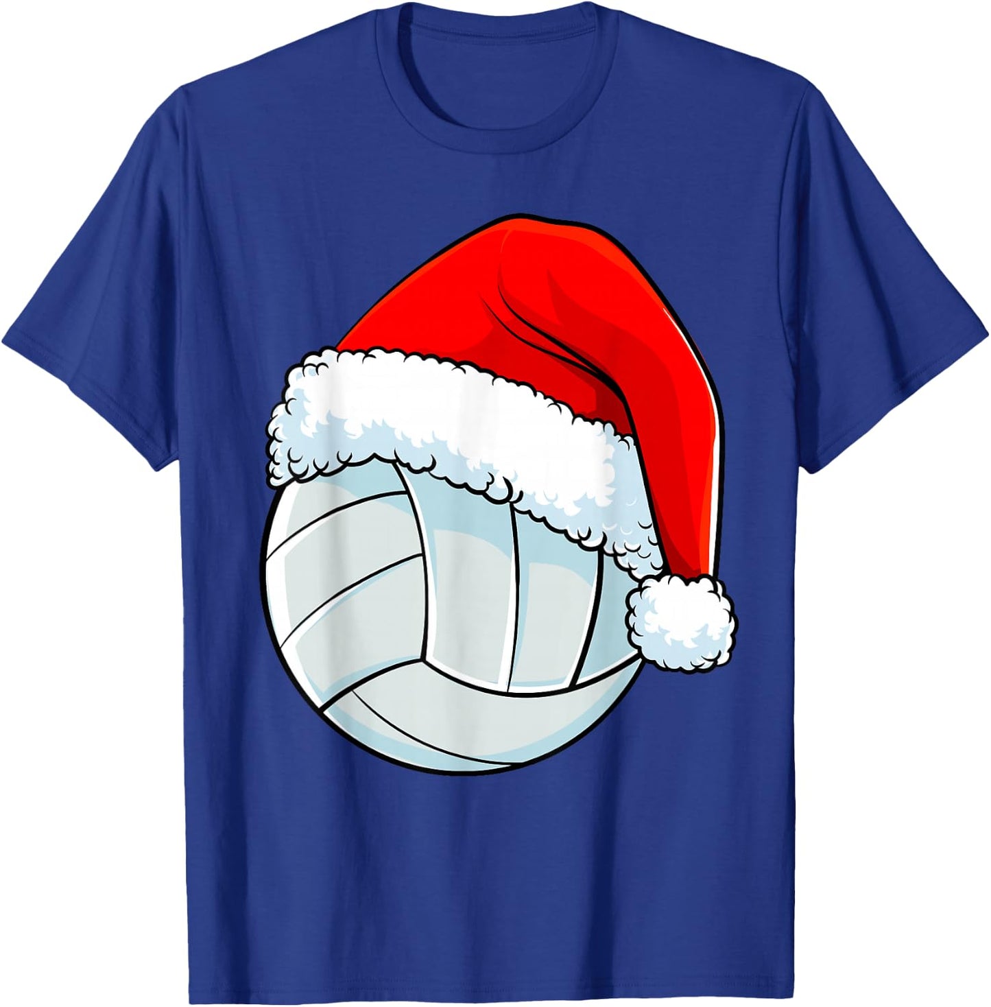 Volleyball Christmas Santa Hat Ball Men Women Kids Girls T-Shirt - T-Shirt | Royal