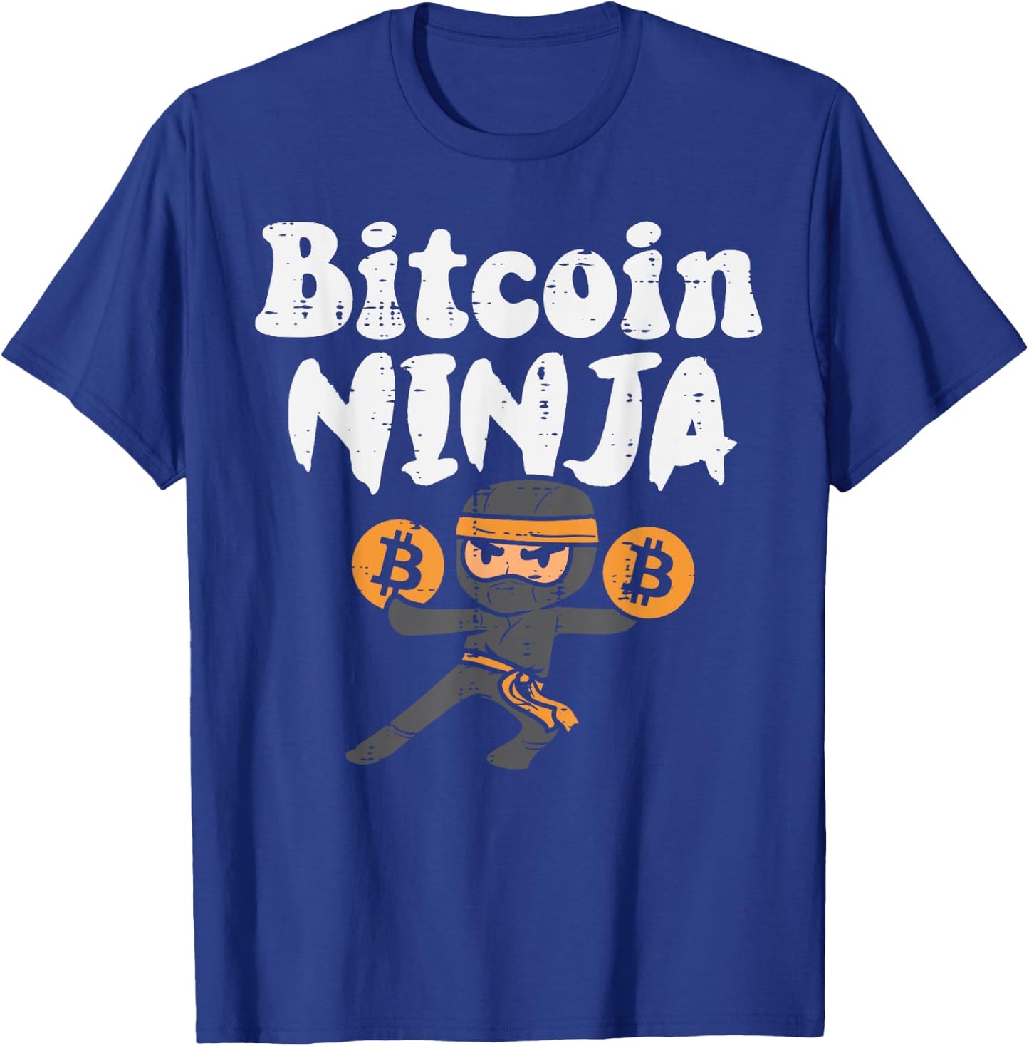 Bitcoin Ninja BTC Crypto Cryptocurrency Trader Investor T-Shirt - T-Shirt | Royal