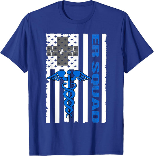 ER Nurse Doctor Emergency Room Hospital Squad T-Shirt - T-Shirt | Royal
