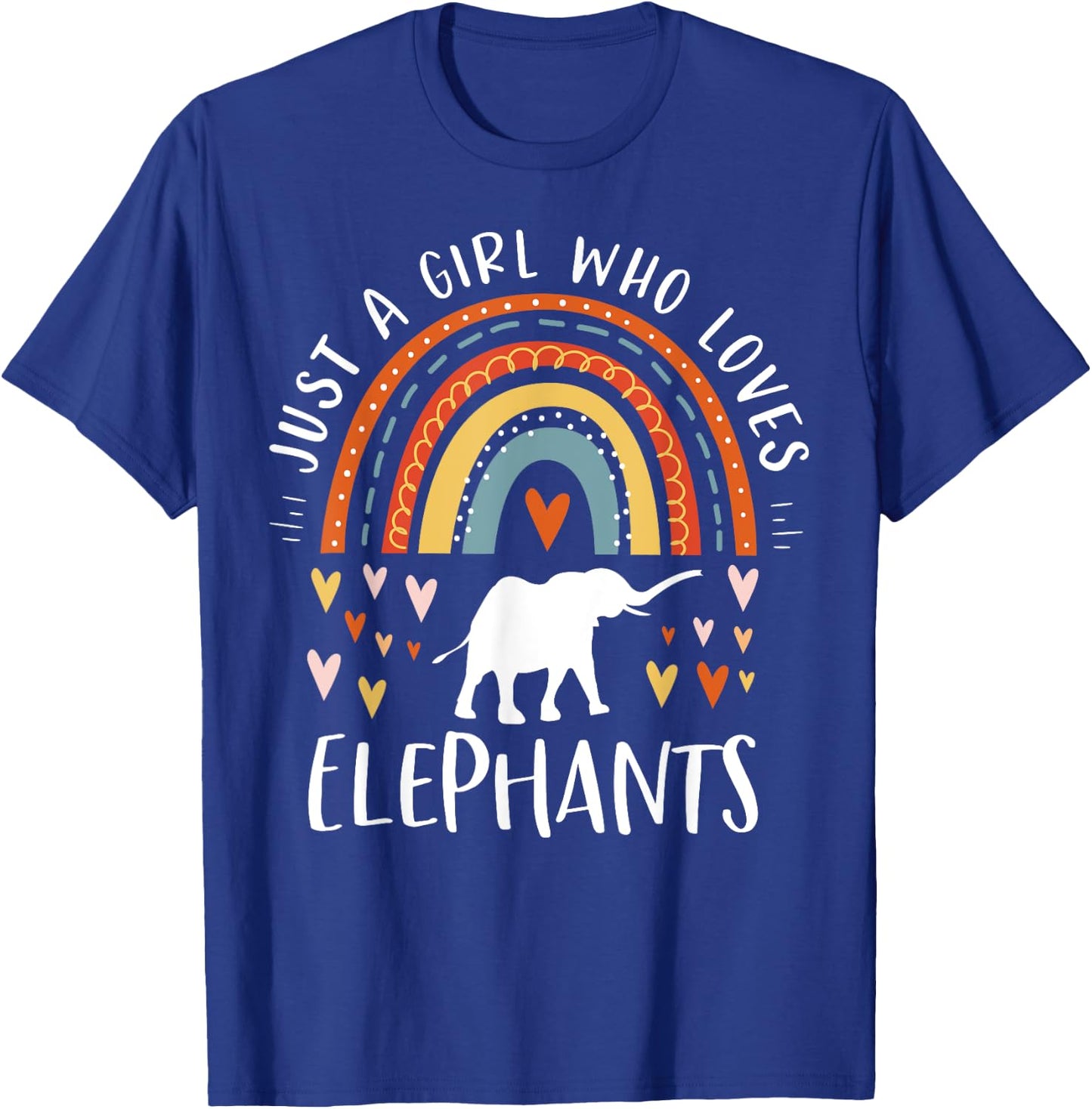 Just A Girl Who Loves Elephants Rainbow Gifts Elephant Lover Small T-Shirt - T-Shirt | Royal