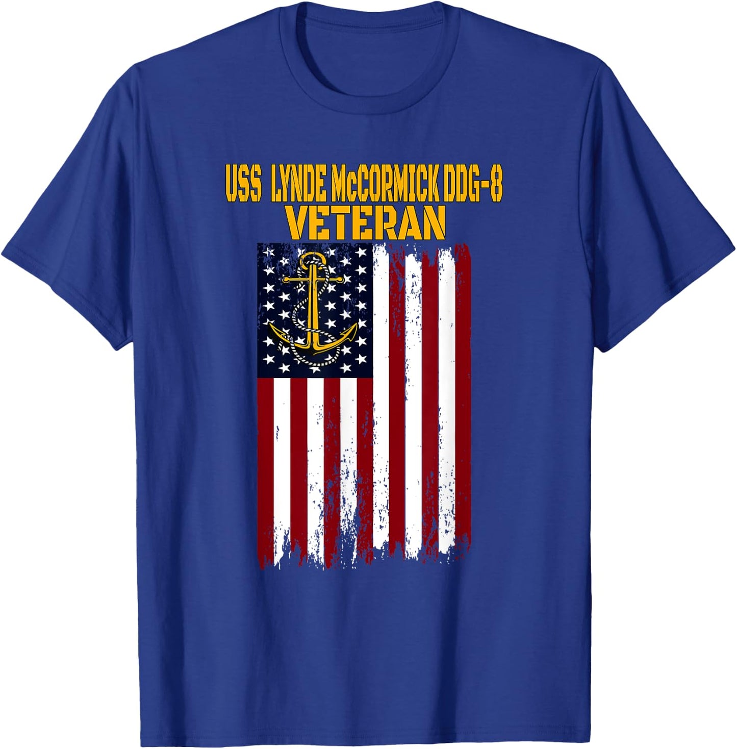 USS Lynde McCormick DDG-8 Destroyer Veterans Day Fathers Day T-Shirt - T-Shirt | Royal
