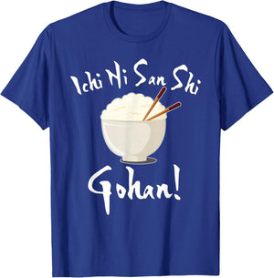 Japanese Anime Ichi Ni San Shi Gohan Kawaii Rice Bowl T-Shirt - T-Shirt | Royal