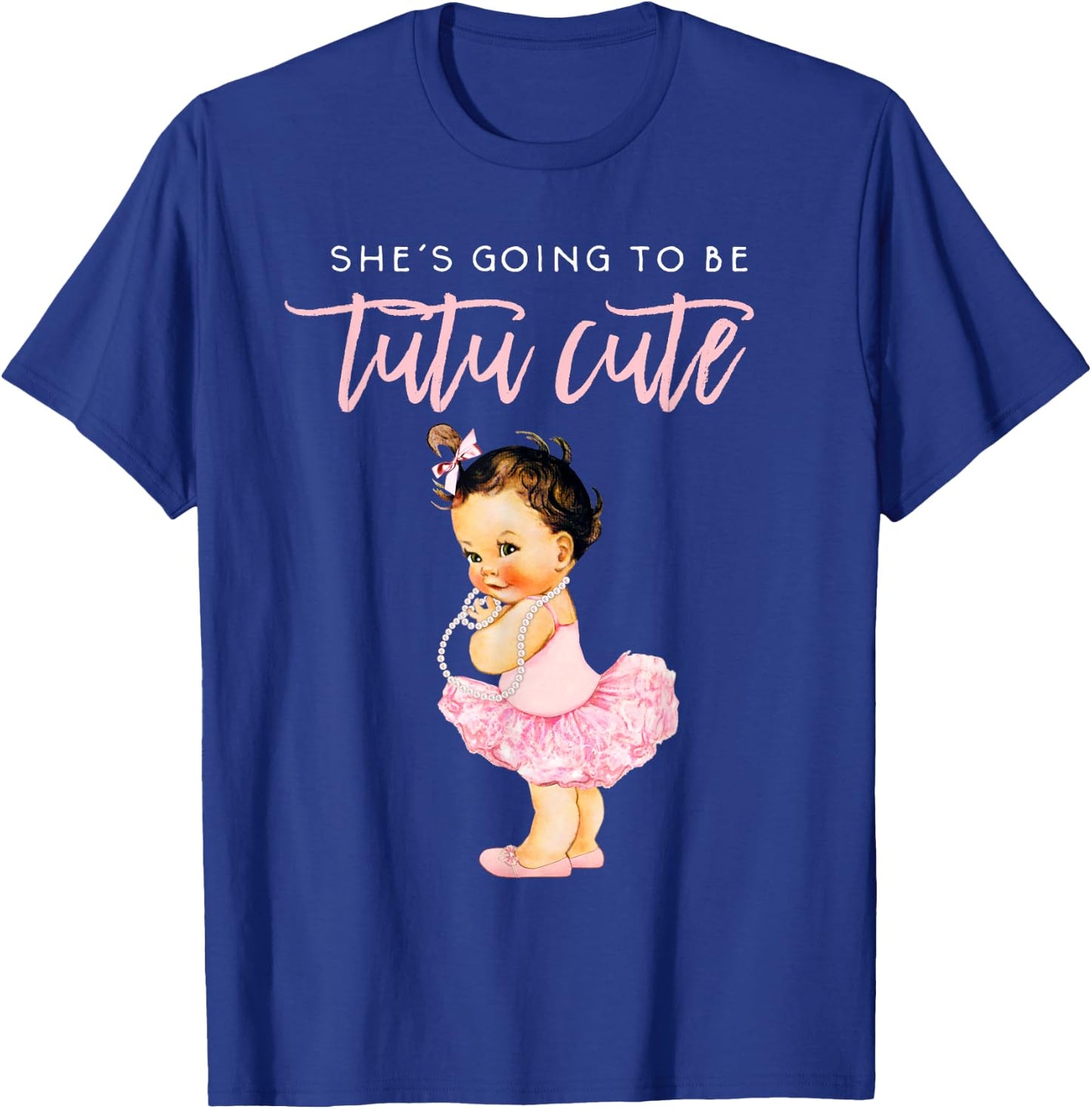 Its A Girl Gender Reveal Shirt Touchdown Tutu Baby Shower T-Shirt - T-Shirt | Royal