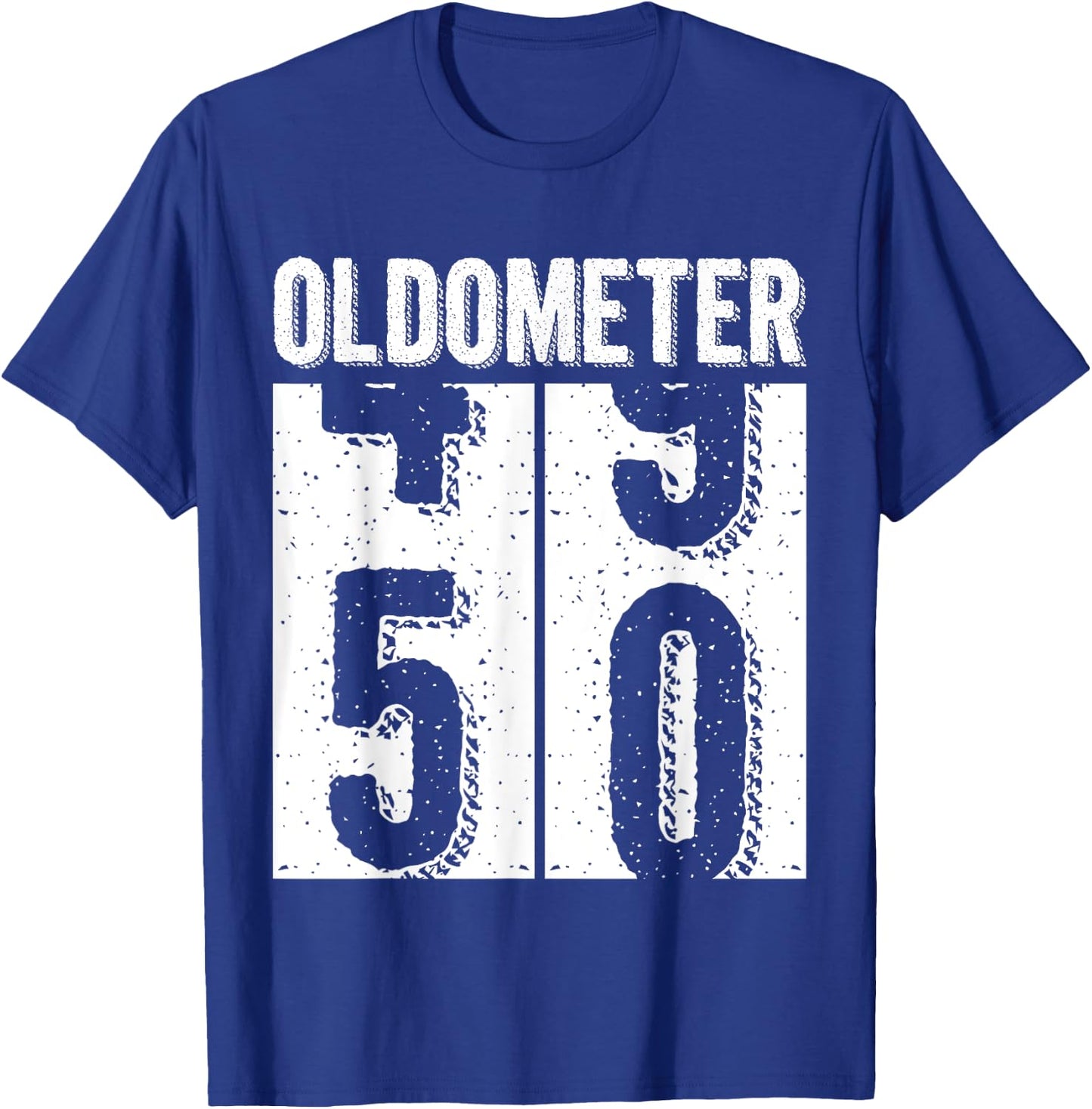 50th Birthday Gifts Oldometer 49-50 Vintage Funny Men Women T-Shirt - T-Shirt | Royal