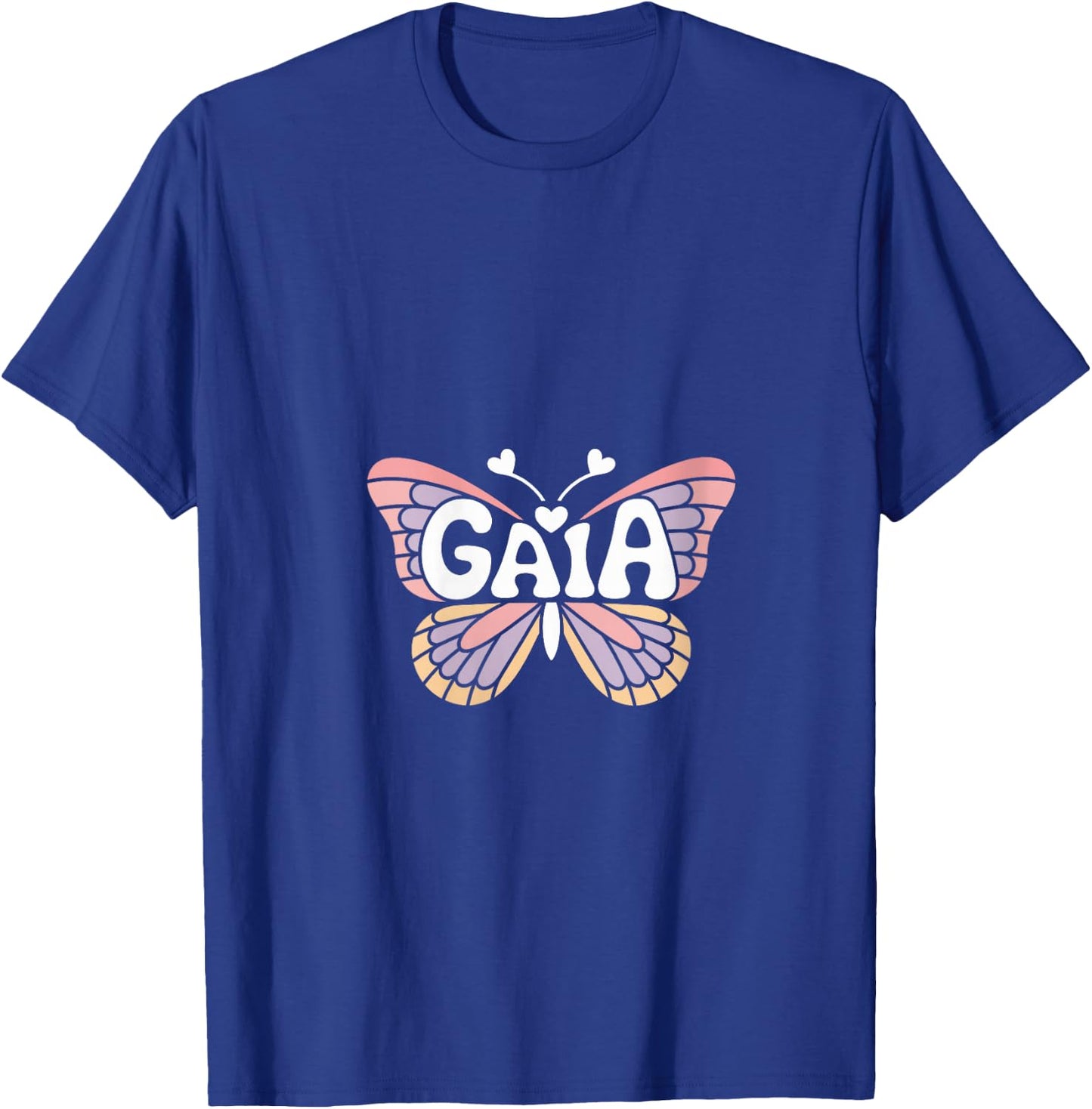 Gaia Butterfly - Personalized Cute Name Word Art V-Neck T-Shirt - T-Shirt | Royal