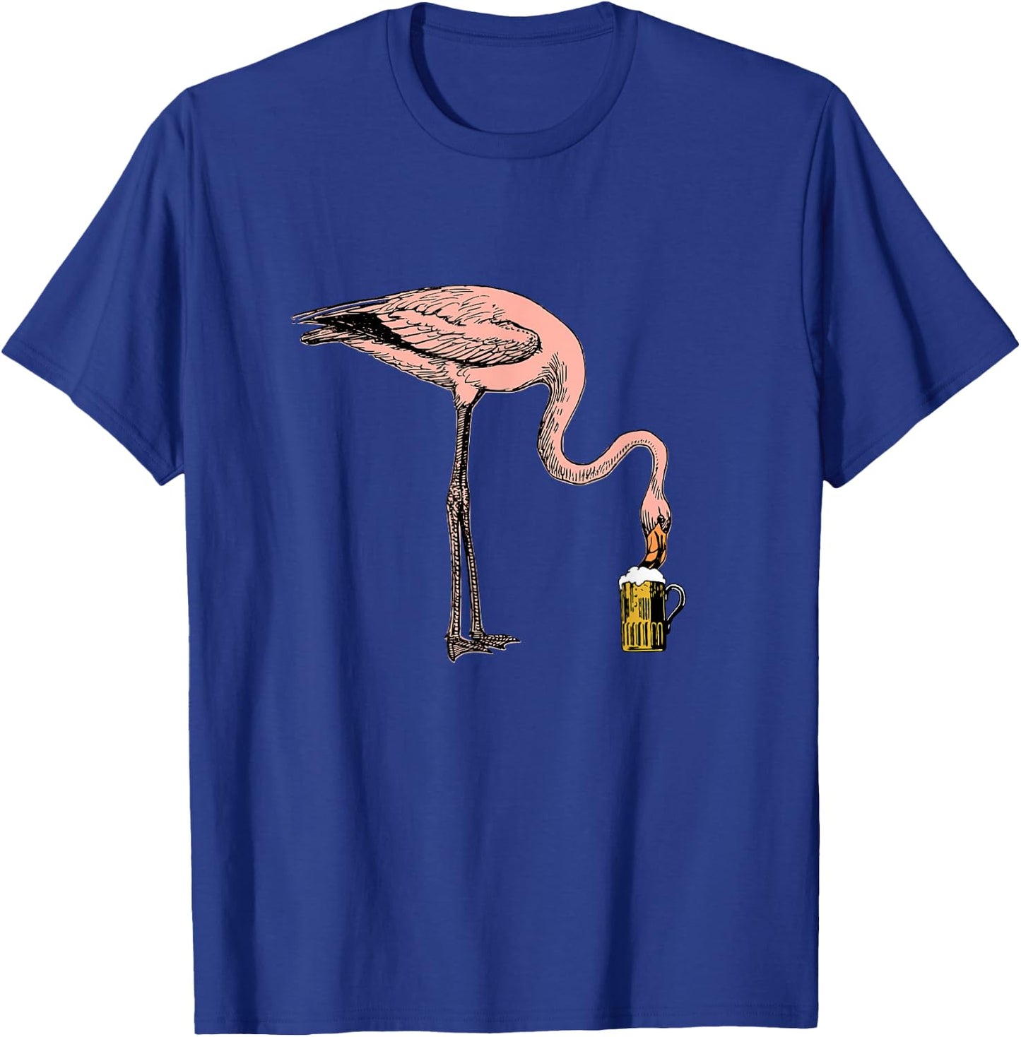 Flamingo Drinking Beers - Party Animal, Beer Lover Partying T-Shirt - T-Shirt | Royal