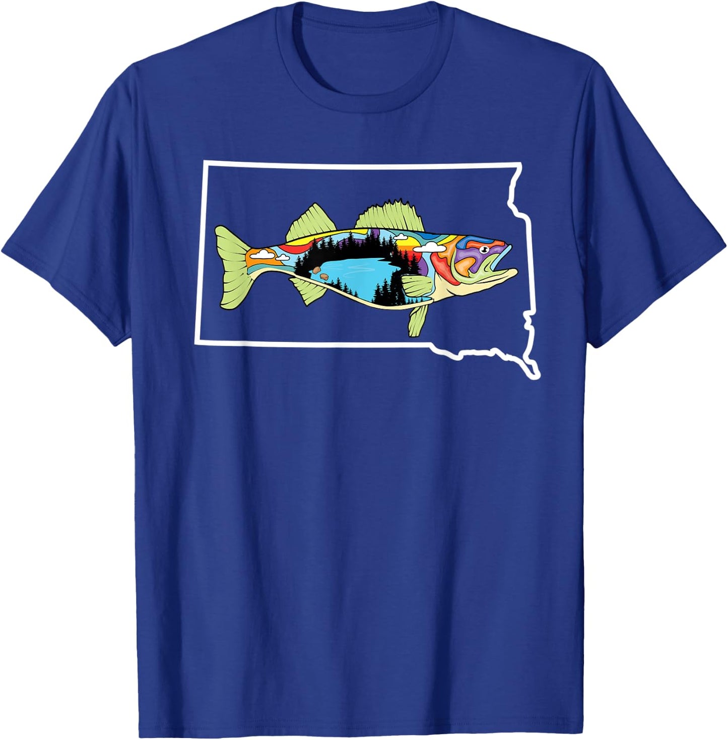 South Dakota Walleye Walleye Fishing Freshwater Fisherman T-Shirt - T-Shirt | Royal