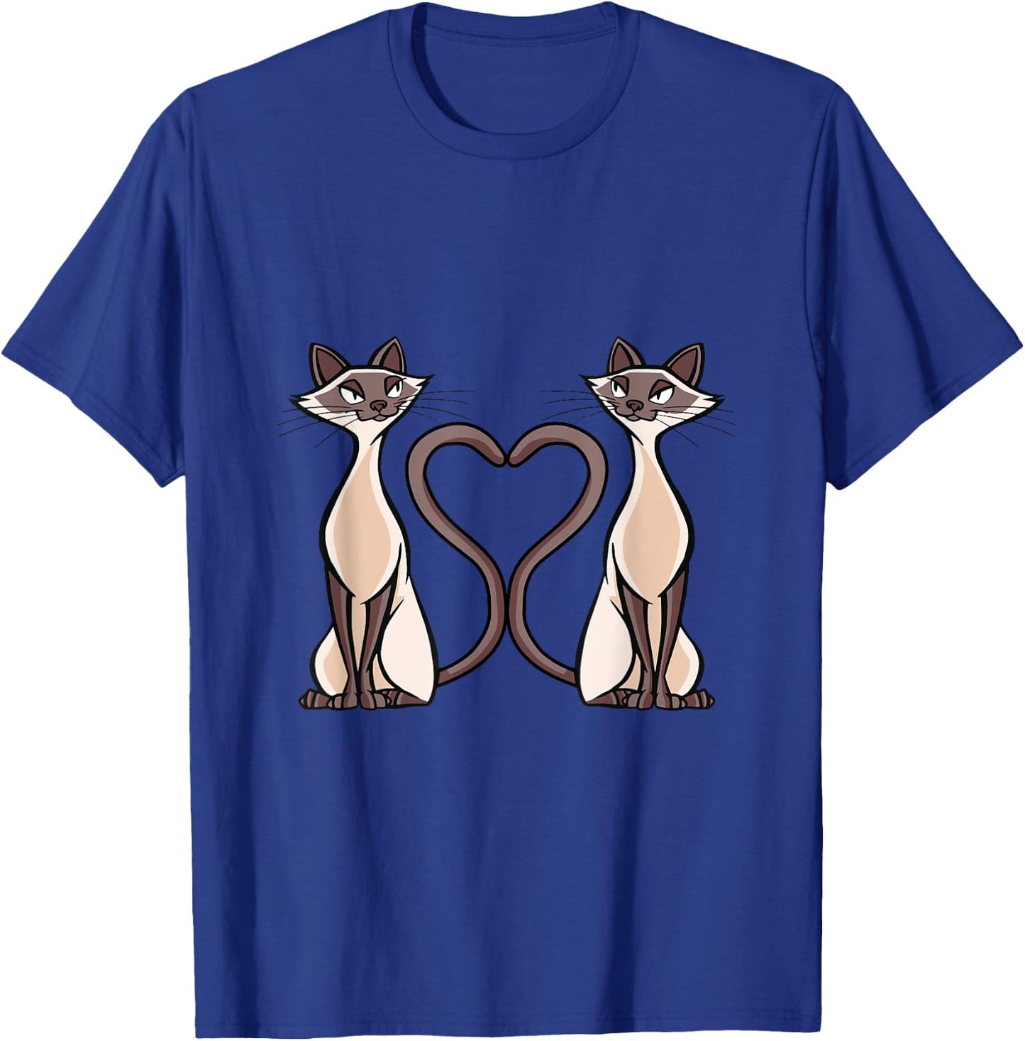 Siam Cat Heart Design Cat Lovers T-Shirt - T-Shirt | Royal