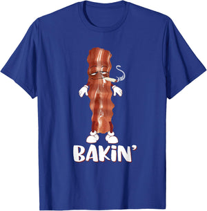 Bakin' Bacon Funny 420 Marijuana Smoke Weed Pot T Shirt T-Shirt - T-Shirt | Royal