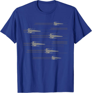 Star Wars X-Wing Starfighters Soar Pattern T-Shirt - T-Shirt | Royal