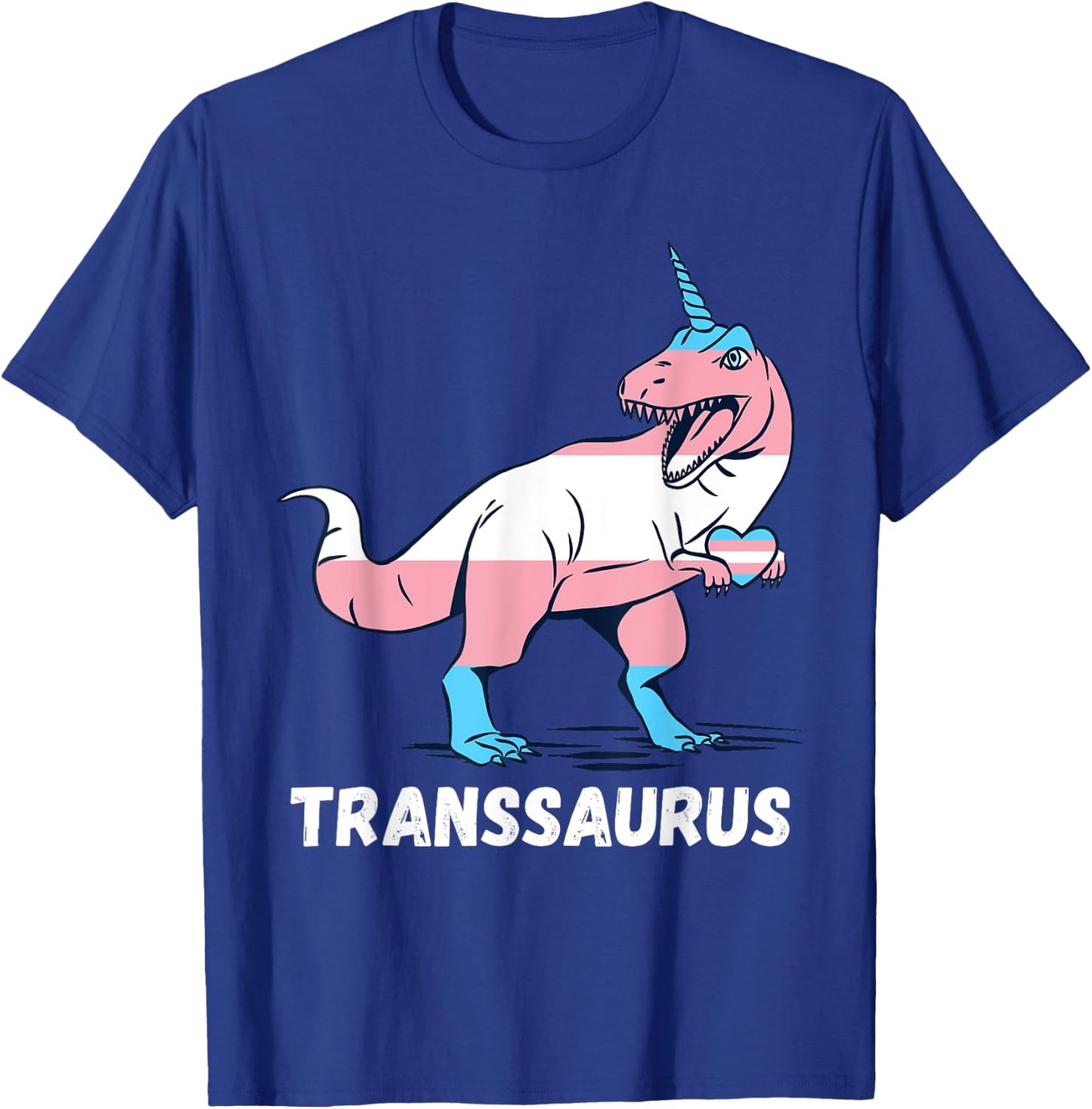 Transgender T-Rex Trans Pride Heart Unicorn Trans Pride T-Shirt - T-Shirt | Royal
