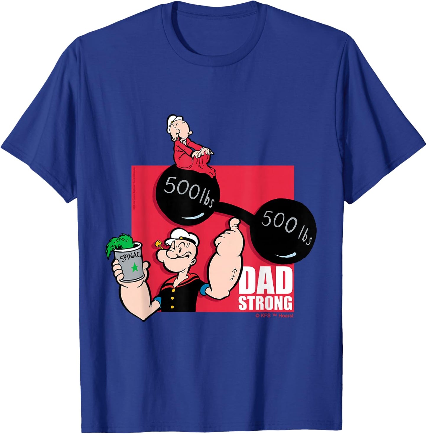 Popeye Dad Strong for Dad T-Shirt - T-Shirt | Royal