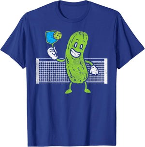Pickle Playing Pickleball Funny Paddleball Men Women Gift T-Shirt - T-Shirt | Royal